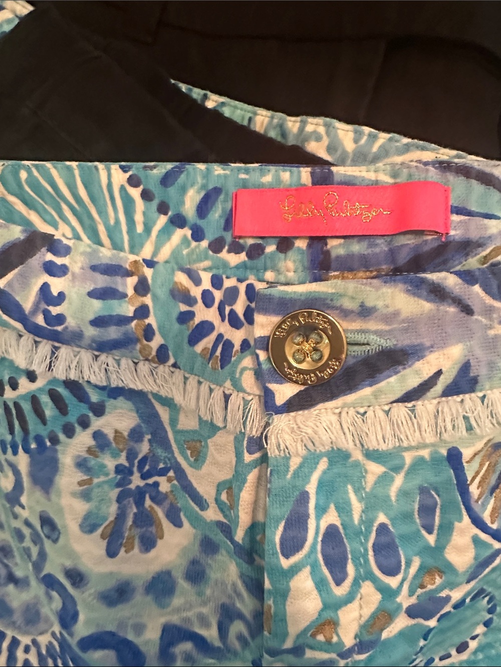 Lilly Pulitzer 4 EUC Blue Tropical Print Women's Shorts - Picture 4 of 4